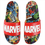 MARVEL LOGO & COMIC ART ATHLETIC SLIDE SANDALS - SIZE XL