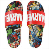 MARVEL LOGO & COMIC ART ATHLETIC SLIDE SANDALS - SIZE XL
