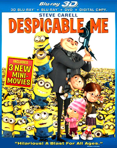 DESPICABLE ME BLU-RAY 3D, BLU-RAY AND DVD COMBO