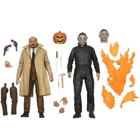 HALLOWEEN 2 MICHAEL MYERS & DR LOOMIS 7IN AF 2PK